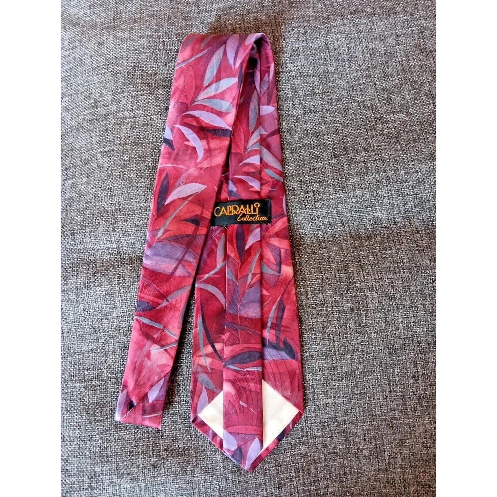 Tie 70s 80s 90s Y2K Mens Cabralli Red Purple 3.5 Wide 56 Long